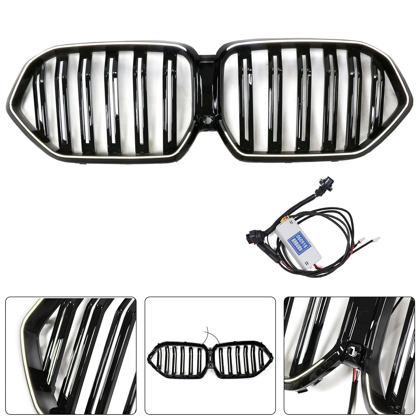 2023-2025 BMW X6 G06 M60i Double Slat Front Bumper Grille W/Camera Hole