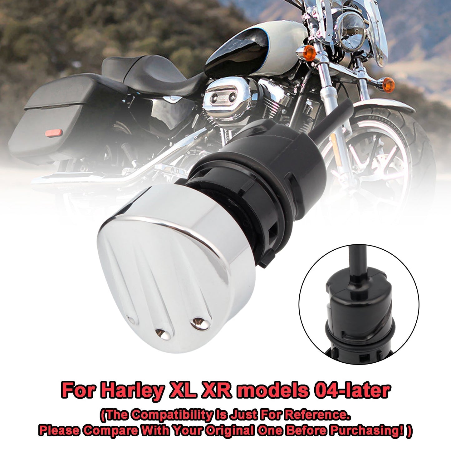 Bouchon de réservoir de jauge d'huile pour Sportster XL883 XL1200 04-16