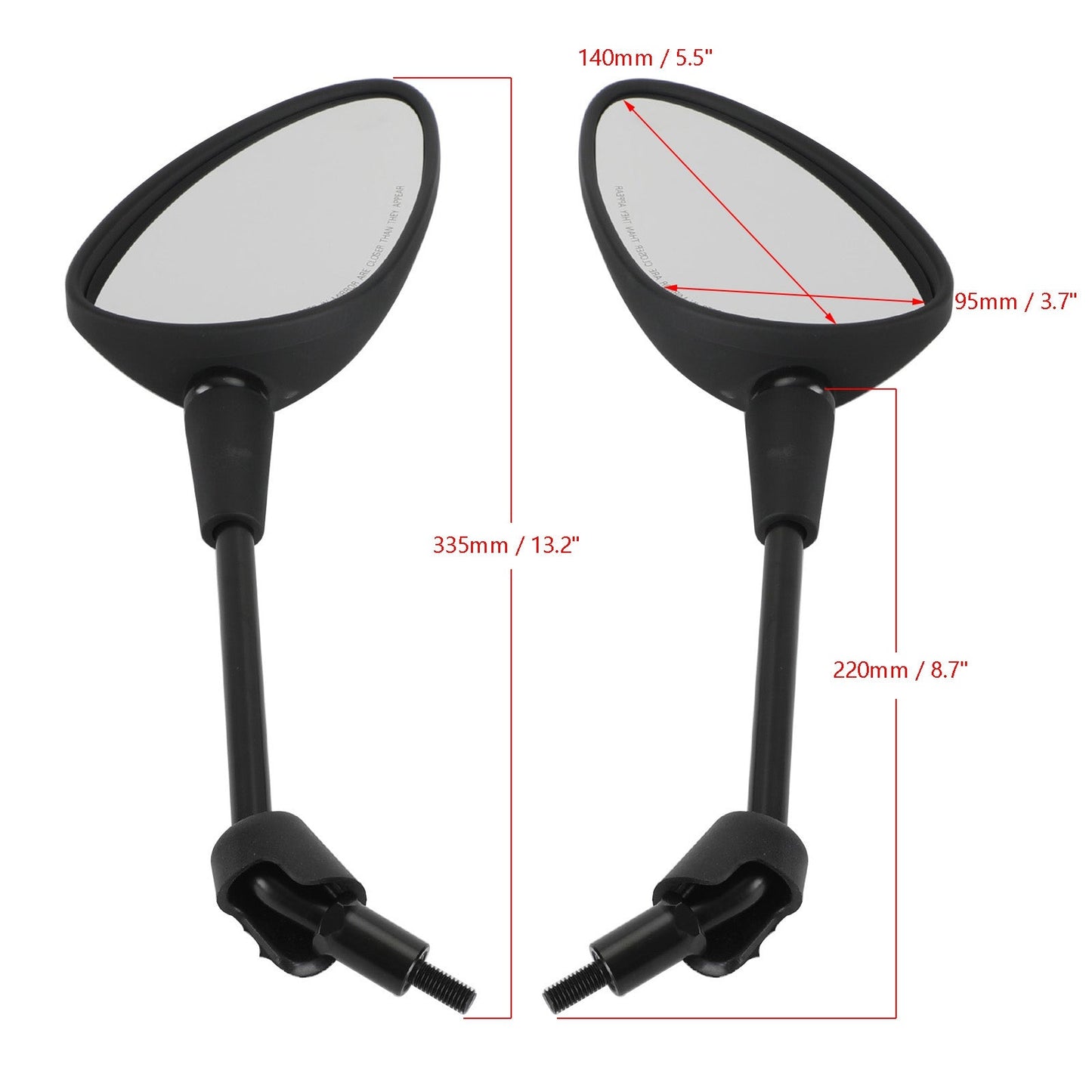 Paire de rétroviseurs noirs pour Piaagio/Vespa Sprint 50/125/150 cc 2T/4T (2014+)