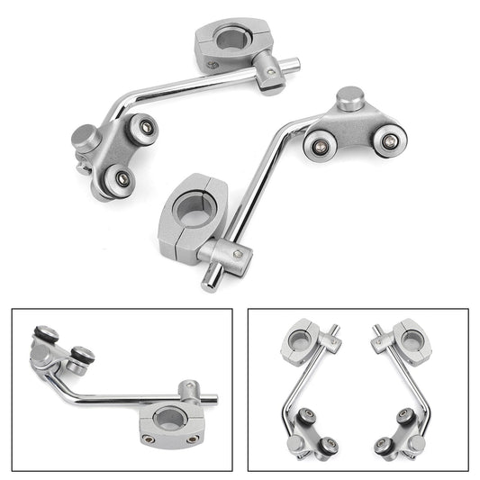 Support de fixation universel pour pare-brise de guidon standard 7/8" 22 mm, argent