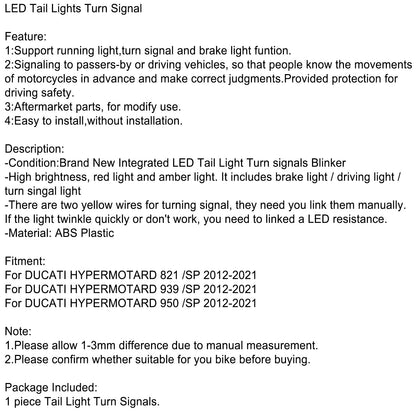 2012-2021 HYPERMOTARD 821 939 950 SP Ducati Tail Lights Turn Signal Black