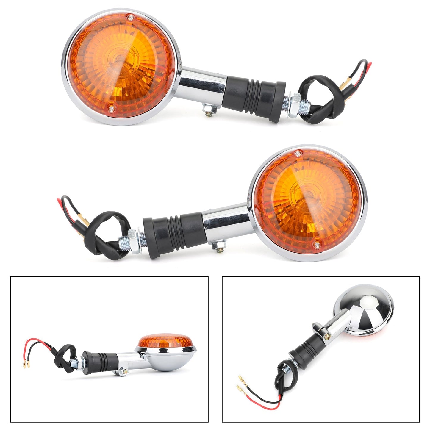Clignotants pour Yamaha XV750 VIRAGO 86-98 XV1100 89-99 XV250 94-12 Ambre Assosary
