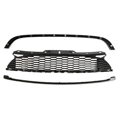 2007-2013 Mini R56 Cooper S & JCW 3-Door Hatchback 3PCS Gloss Black Front Grille Grill
