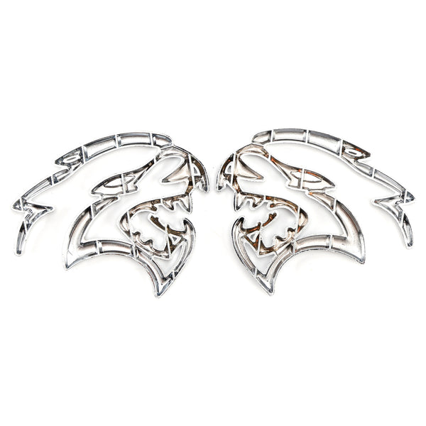 SRT Hellcat Silver 2PCS Hellcat Fender Side Emblem Badge Decal