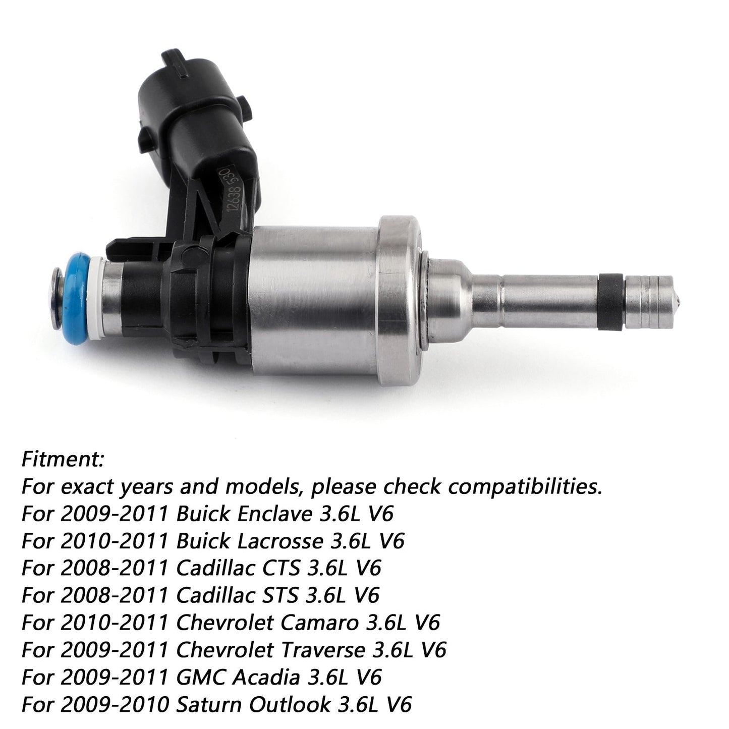 2008-2011 Cadillac CTS/STS 3.6L V6 6PCS Fuel Injectors 12638530 12632255 12611545
