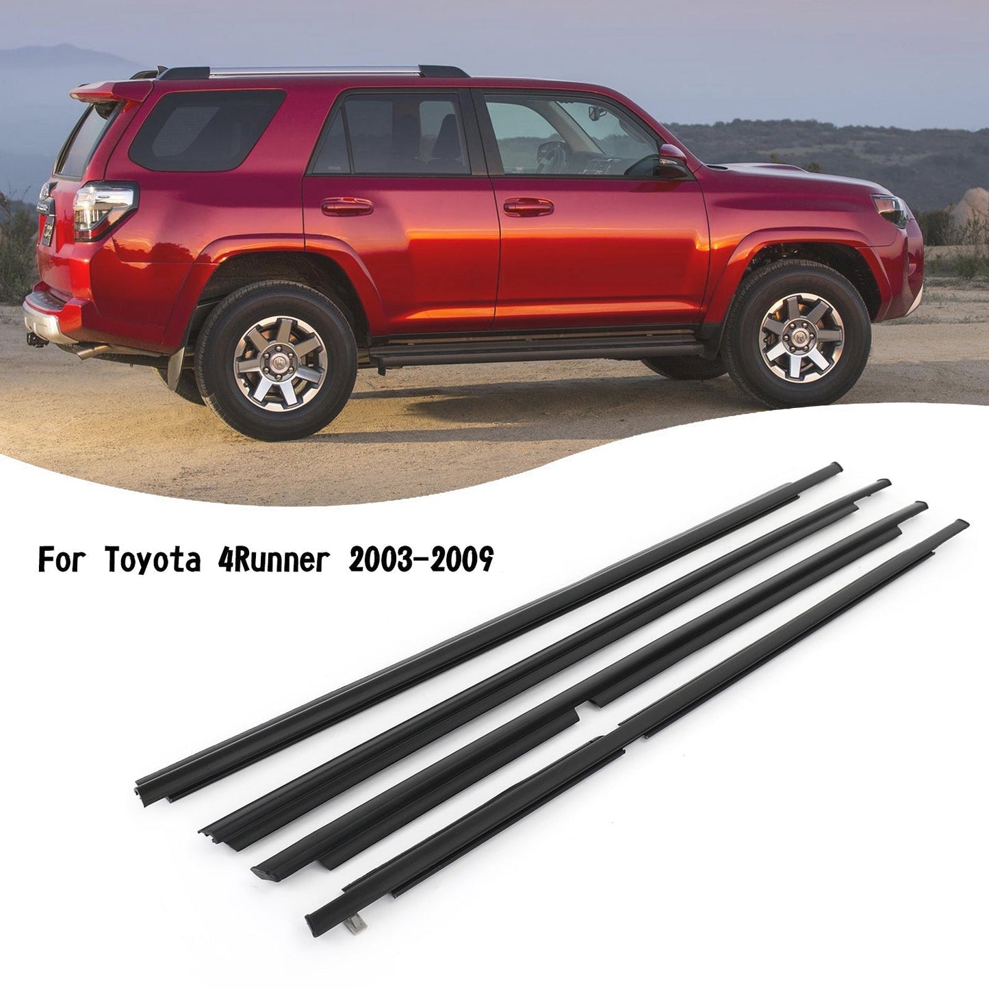 Joint d'étanchéité pour vitre extérieure de voiture Toyota 4Runner 03-09, moulure de ceinture 68161-35060 68163-35030