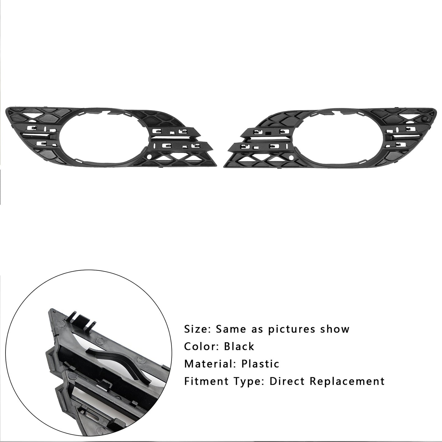 2007-2009 Mercedes Benz E-Class W211 E280/300/320/350/550/E63 2PCS Fog Light Trim Set