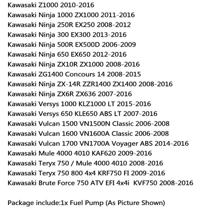 Fuel Pump For Kawasaki 49040-0020 KX Z1000 Ninja 300 650 500R ZX 14R 10R 6R 2010 Assosary