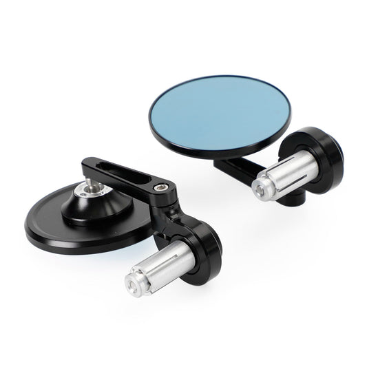 Paire de rétroviseurs universels pour guidon de 22,2 à 2,5 cm, ronds, en aluminium noir