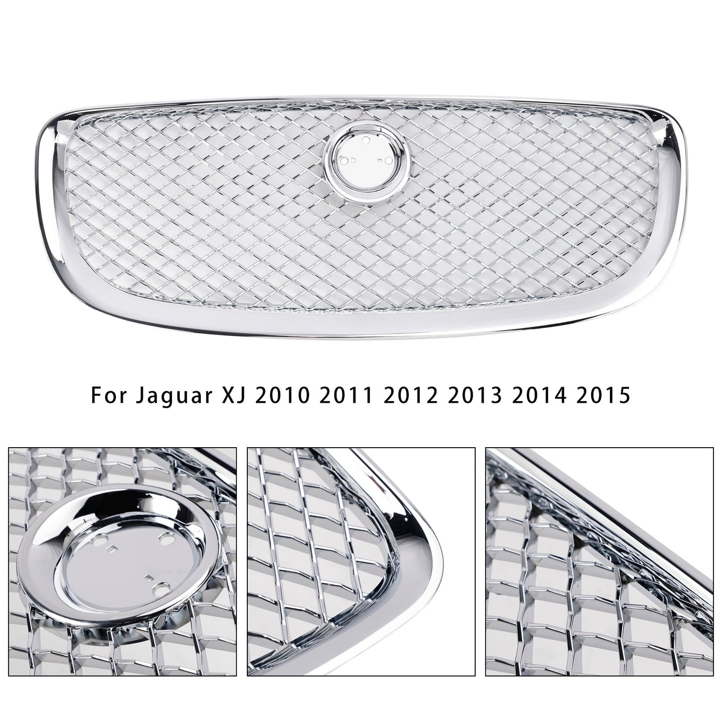 2010-2015 Jaguar XJ Chrome Front Bumper Grill Grille