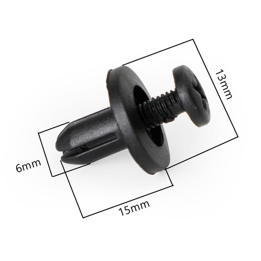 10 Pack 6mm Fairing Panel Trim Clips Screw In Rivets Clip Motorcycle Universal