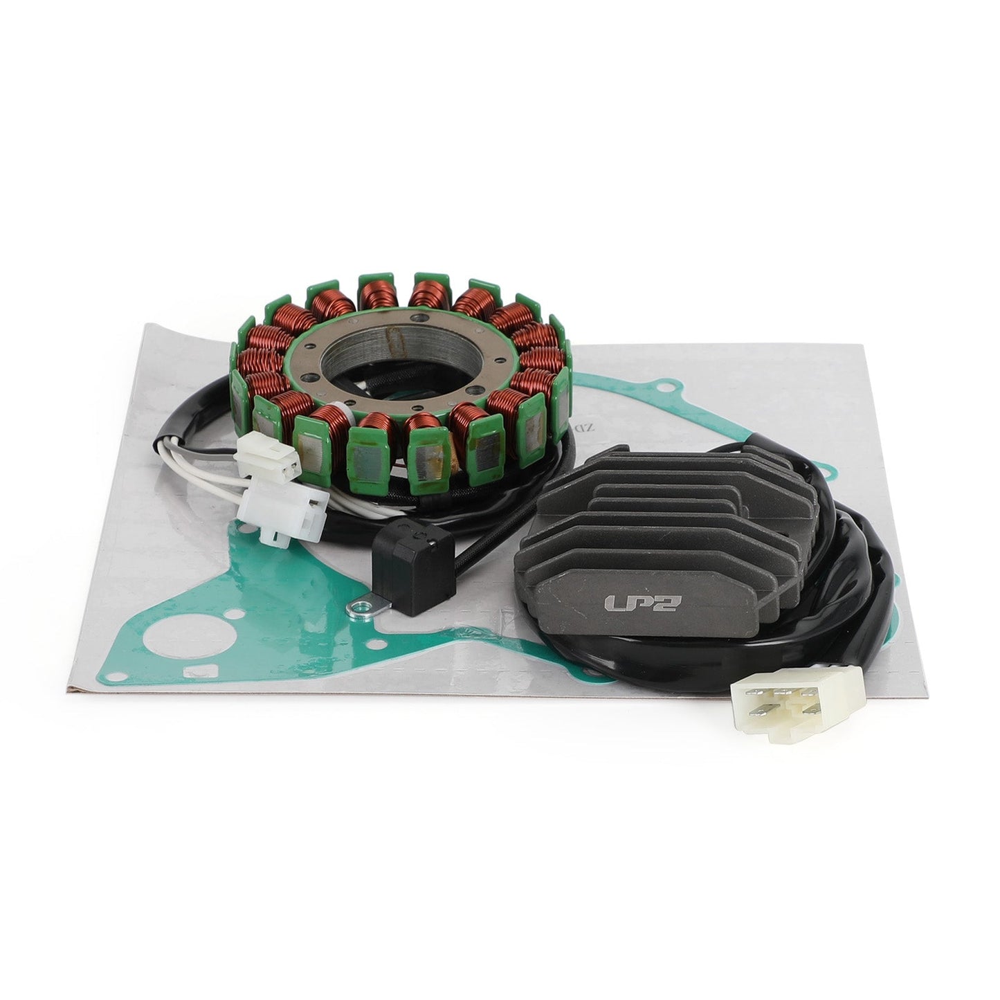 2005-2010 Yamaha XVS650 V-Star Midnight Custom Stator Coil+Voltage Rectifier+Generator Gasket