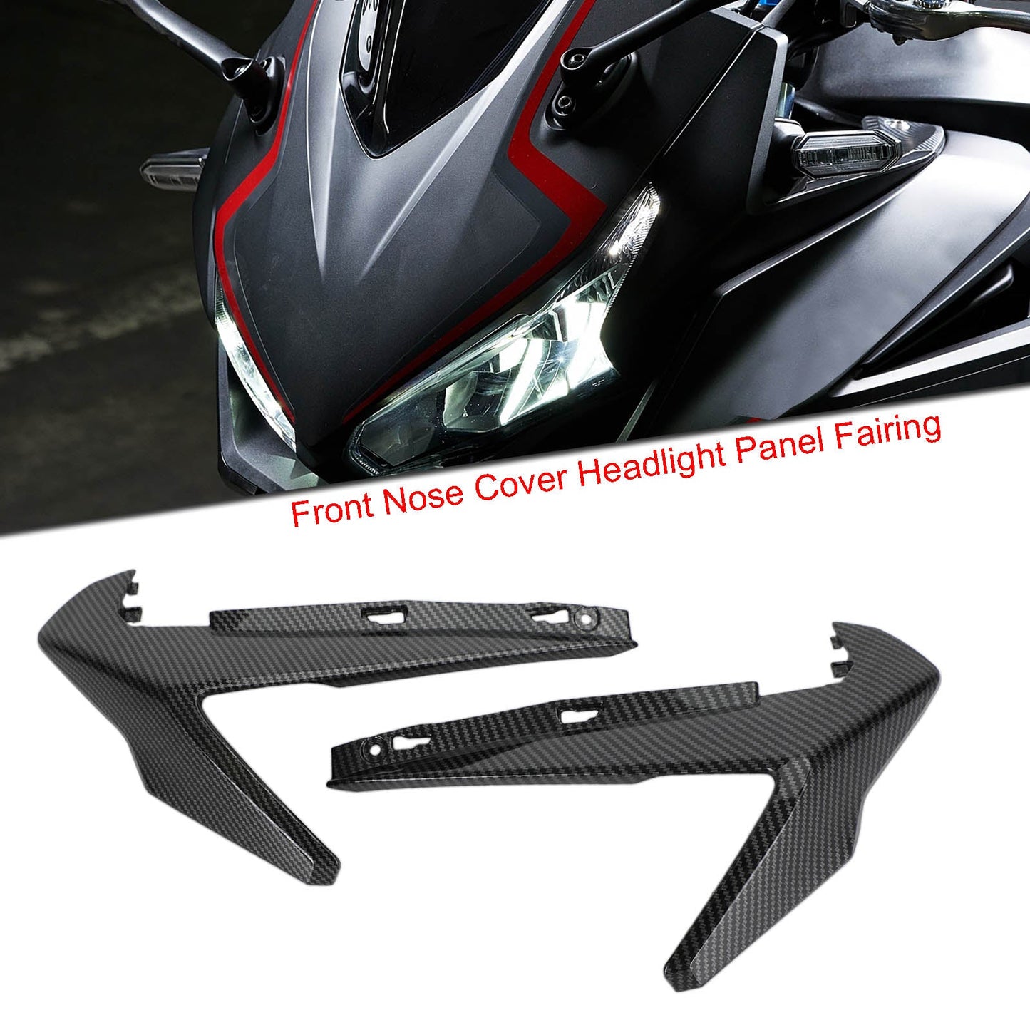 Front Nose Cover Headlight Panel Fairing For For Honda CBR500R 2019-2021 Carbon