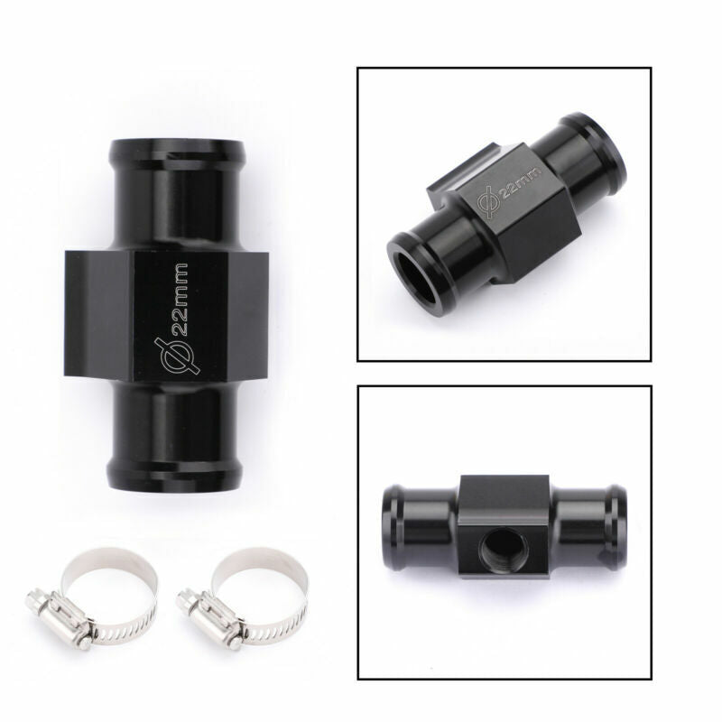 Kit de capteur de température pour tuyau adaptateur de radiateur d'eau de 22 mm, joint de tuyau US noir