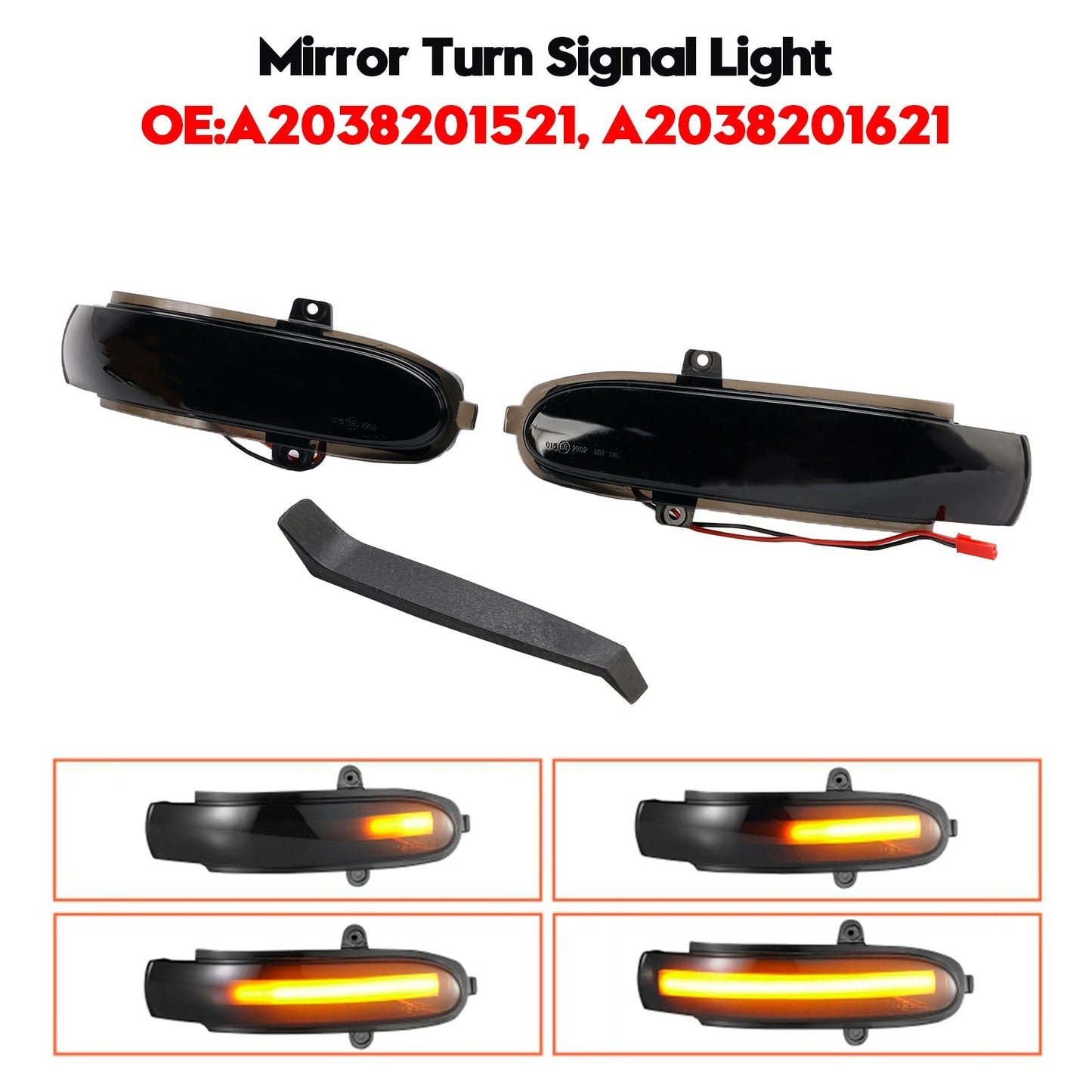 2000-2007.04 Mercedes-Benz T-Modell CL203 C W203 Smoked LED Sequential Side Mirror Turn Signal Light A2038201521