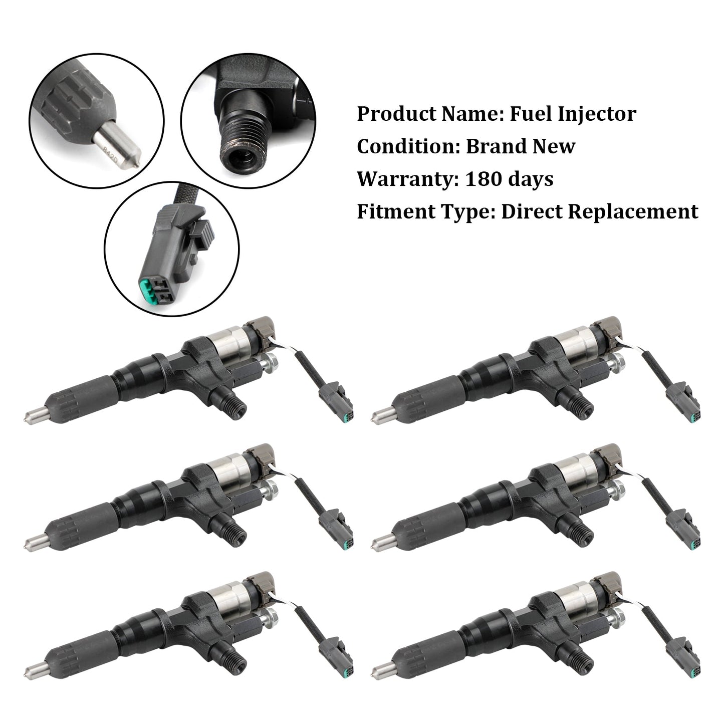 Injecteurs de carburant Hino 3,8 L 4,7 L 5,0 L 6,5 L 7,7 L 6 pièces 095000-6593 CB84034501S 095000-6594