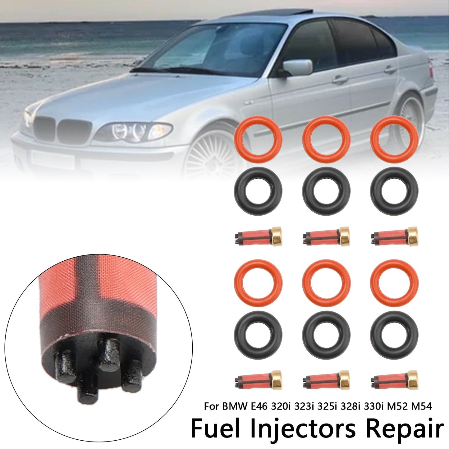 Kits de reparación de inyectores de combustible para BMW E46 320i, 323i, 325i y 330i 13537546244 y 13641437486