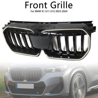 2023-2024 Gloss Black Front Bumper Kidney Grill Grille Fit BMW X1 U11 U12