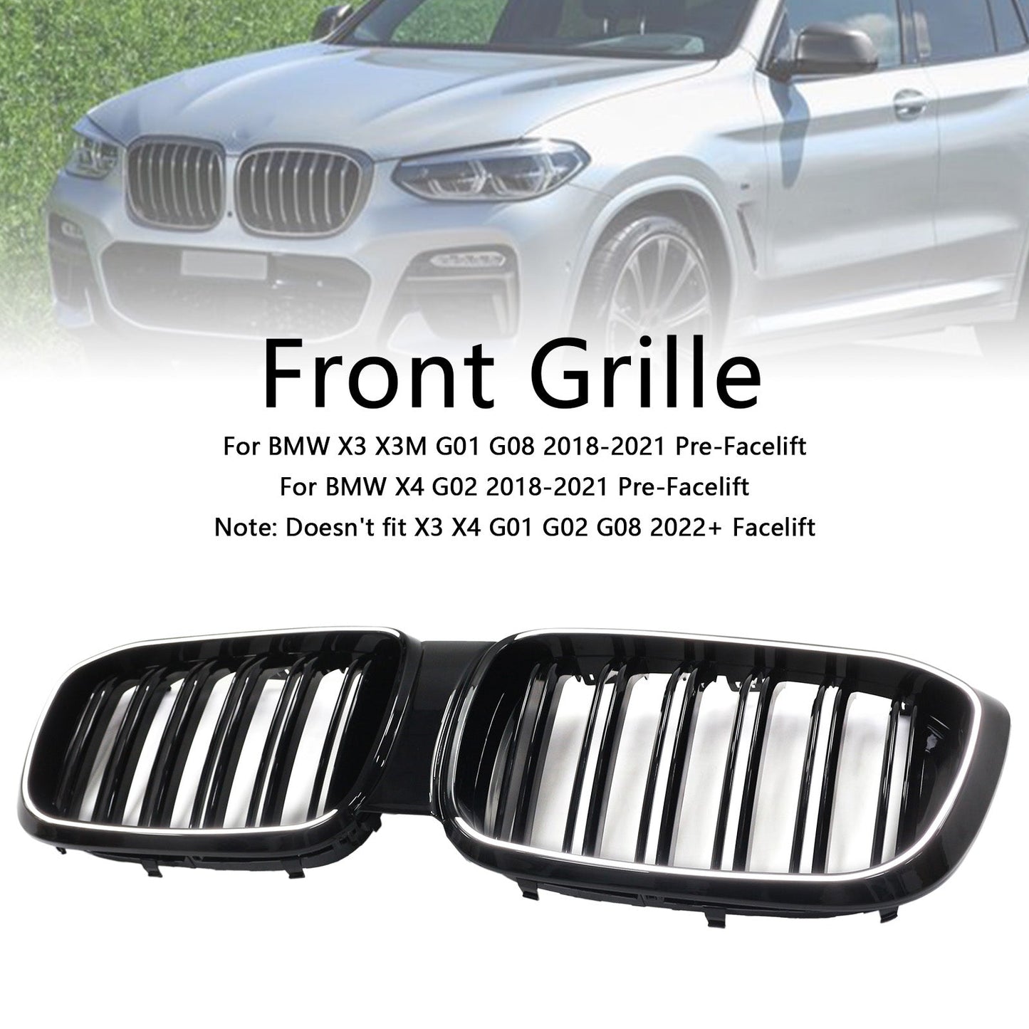 2018-2021 BMW X4 G02 X3 G01 G08 Pre LCI 51138469959 Front Kidney Mesh Grille Grill