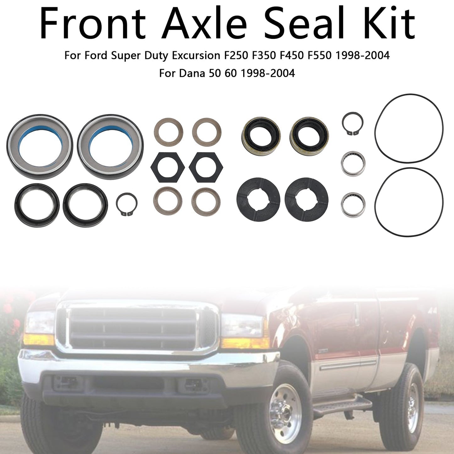 1998-2004 Dana 50 60 Front Axle Seal and Thrust Washer Kit 50381 47766 2019816