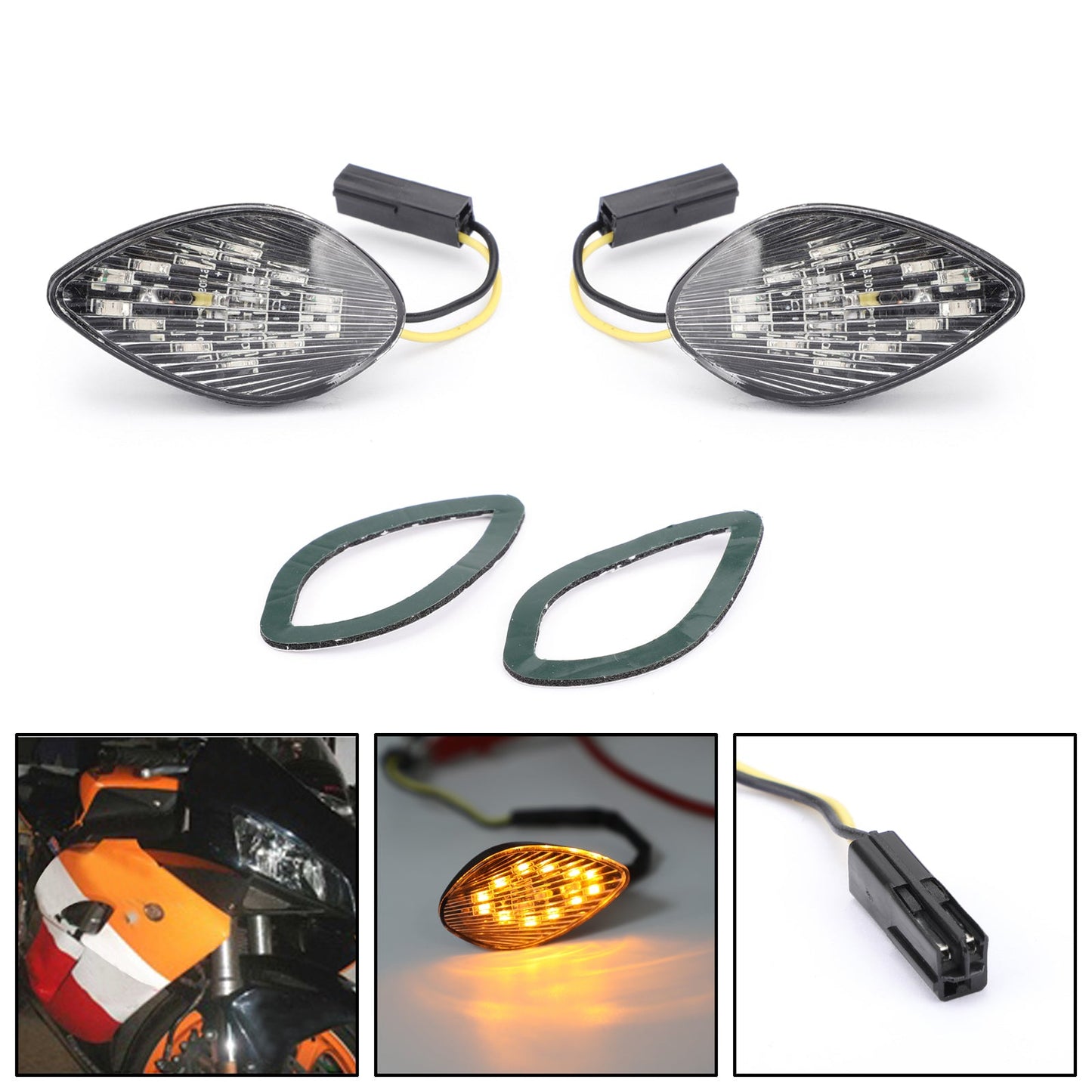 Clear Turn Signals For Honda CBR 1000 RR Flush Mount 2004-2005 Assosary