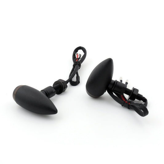 Clignotants pour moto Harley Custom Cruiser Bobber Chopper Bullet, noir, assortis