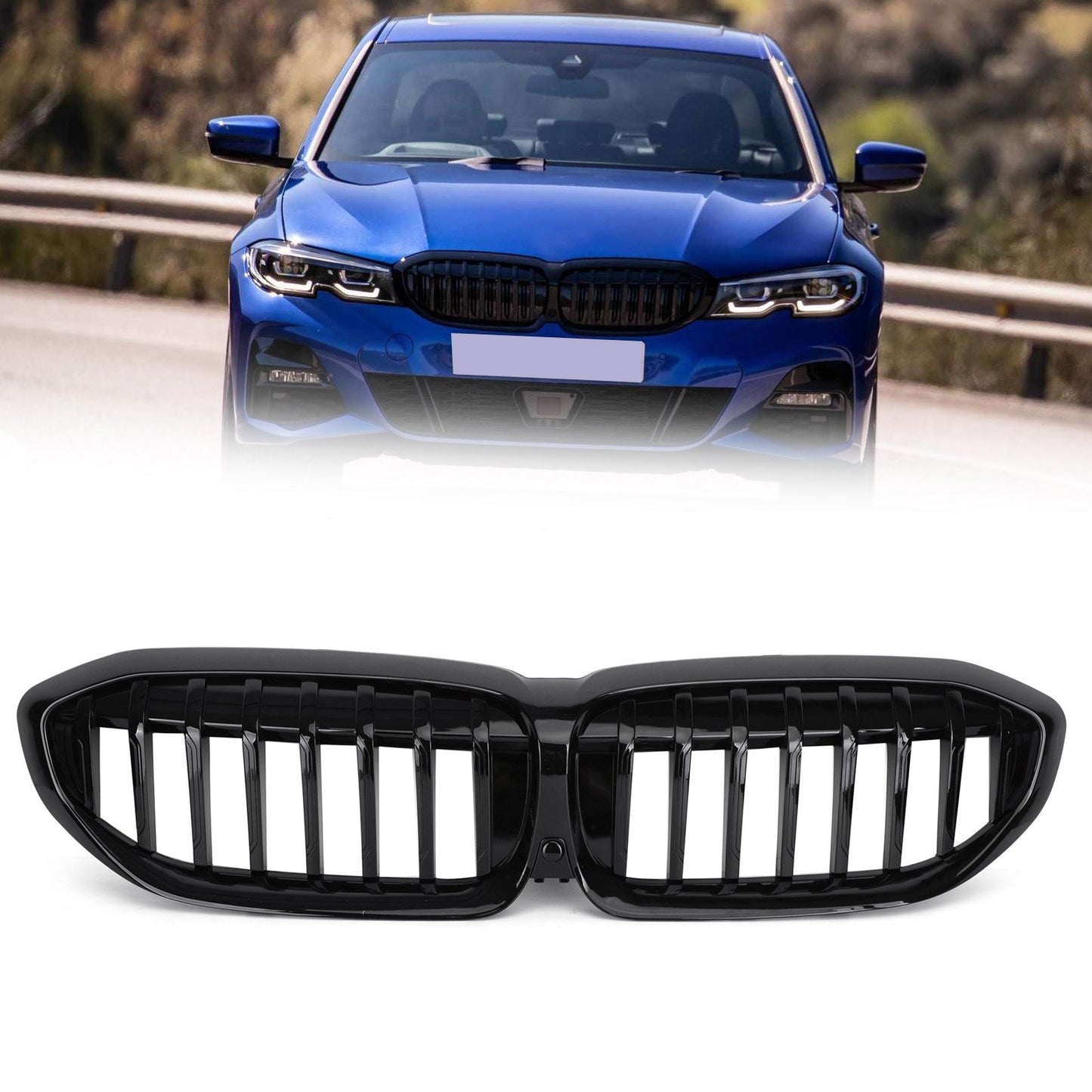 2019-2020 BMW G20 3 Series 320i/330i/320d/M340i/318i/330e Kidney Grille Gloss Black Grill