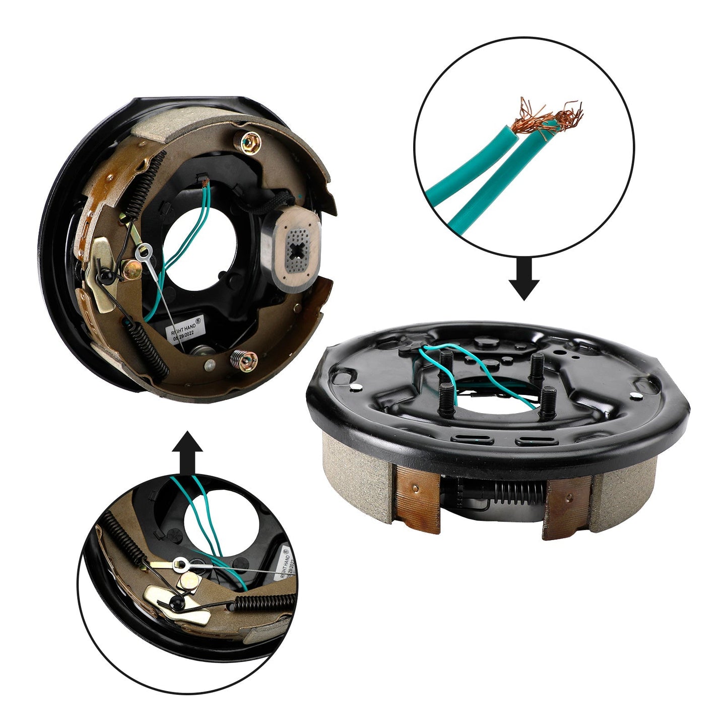 Electric Trailer Brake Kit-Self Adjusting-10"-Left/Right Hand Assemblies-3500lbs