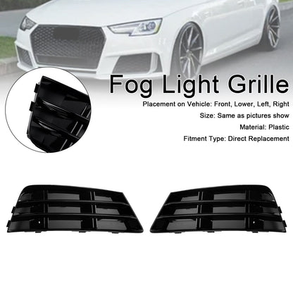 2016-2018 2PCS Front Fog Light Grill Lower Bumper Grille Fit AUDI A4 B9