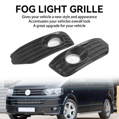 Volkswagen 2010-2015 Transporter Caravelle T5 T5.1 S-Line Fog Lamp Light Cover Insert S-line Grill Gloss Black