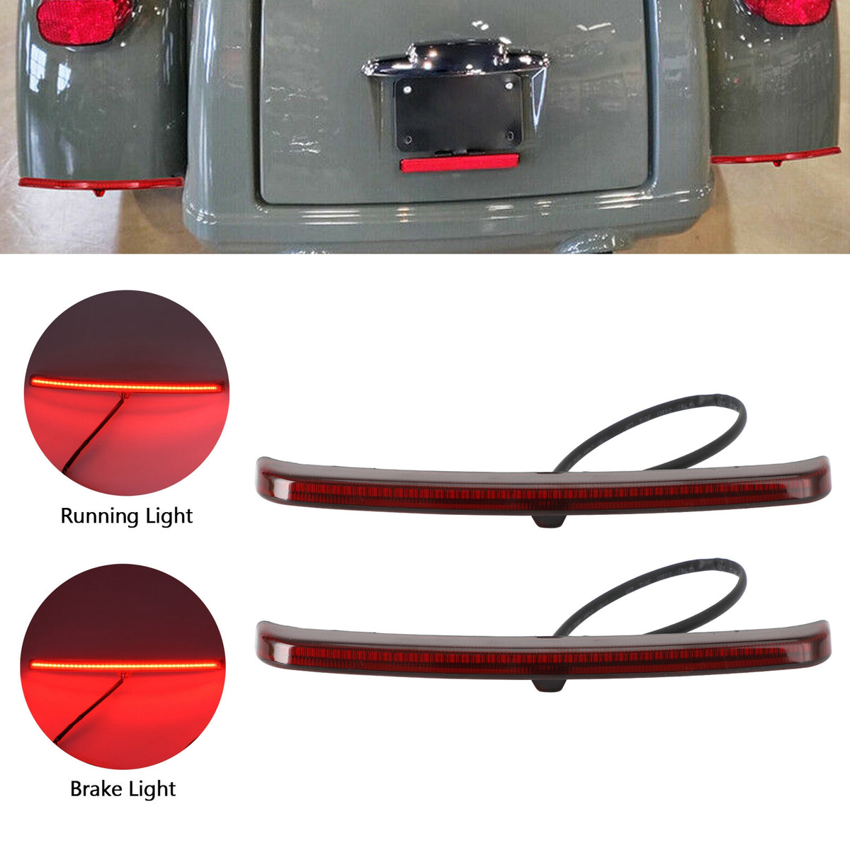 2009-2022 Touring Trike Glide Rear Fender Blades Led Tail Light