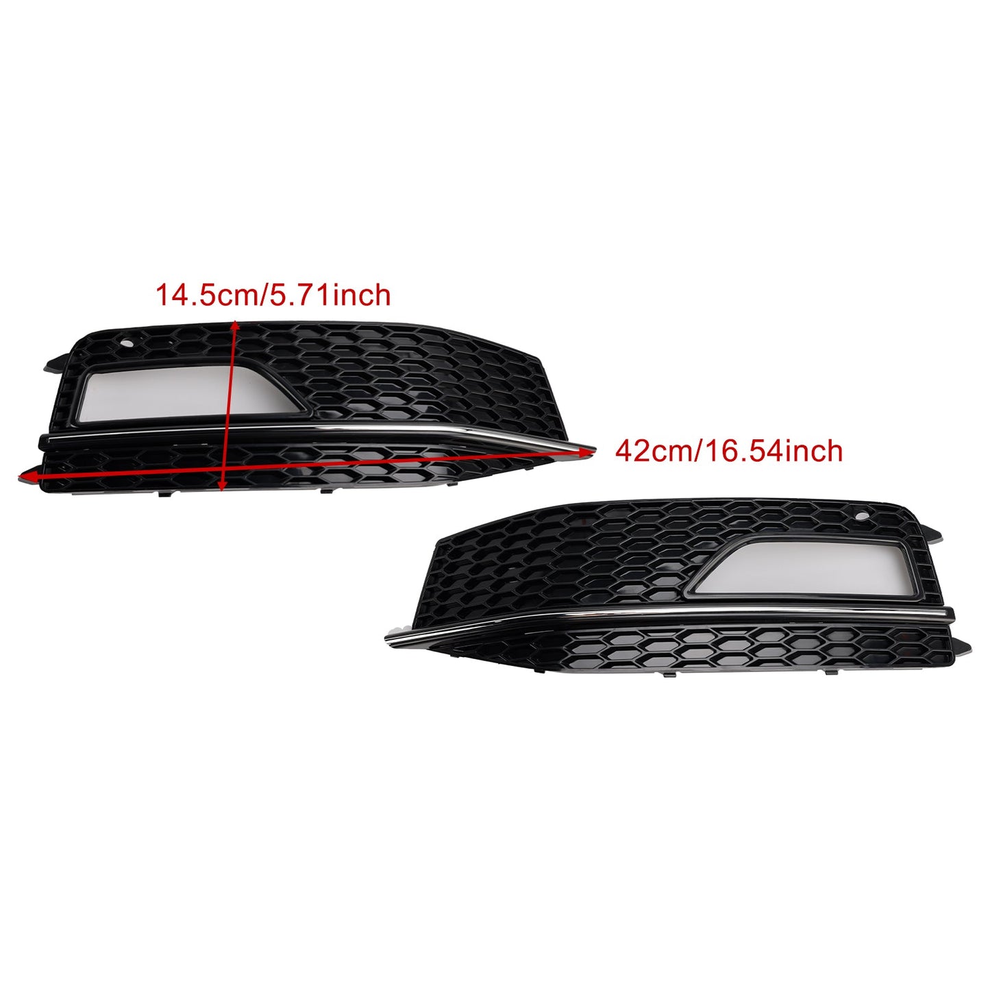 2013-2015 2PCS Bumper Fog Light Lamp Cover Grill Grille Fit Audi A4 S-line S4