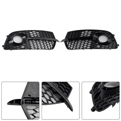 2013-2017 Front Bumper Fog Light Grill Grille Fit Audi Q5 S-Line SQ5 Black