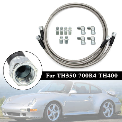 TH350 700R4 TH400 52" Length SS Braided Transmission Cooler Hose Lines
