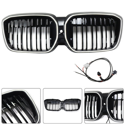2022-2024 Double Slat Black Front Kidney Grill Grille Fit BMW IX3 G08 LCI