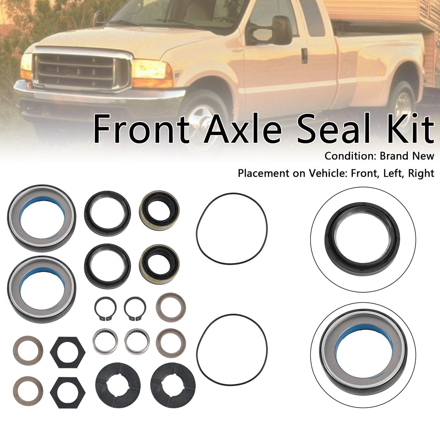 1998-2004 Dana 50 60 Front Axle Seal and Thrust Washer Kit 50381 47766 2019816