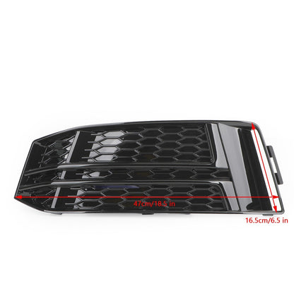 2016-2018 Audi S4/A4 B9 S-LINE 8W0807681F 8W0807682F 2PCS Black Front Fog Light Cover Bumper Grill Generic