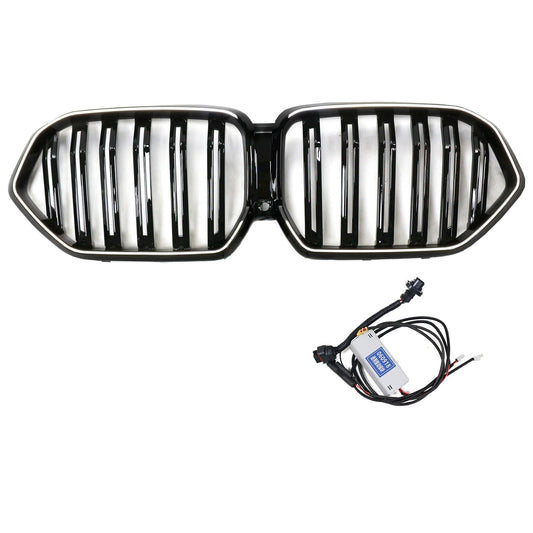 2023-2025 BMW X6 G06 M60i Double Slat Front Bumper Grille W/Camera Hole