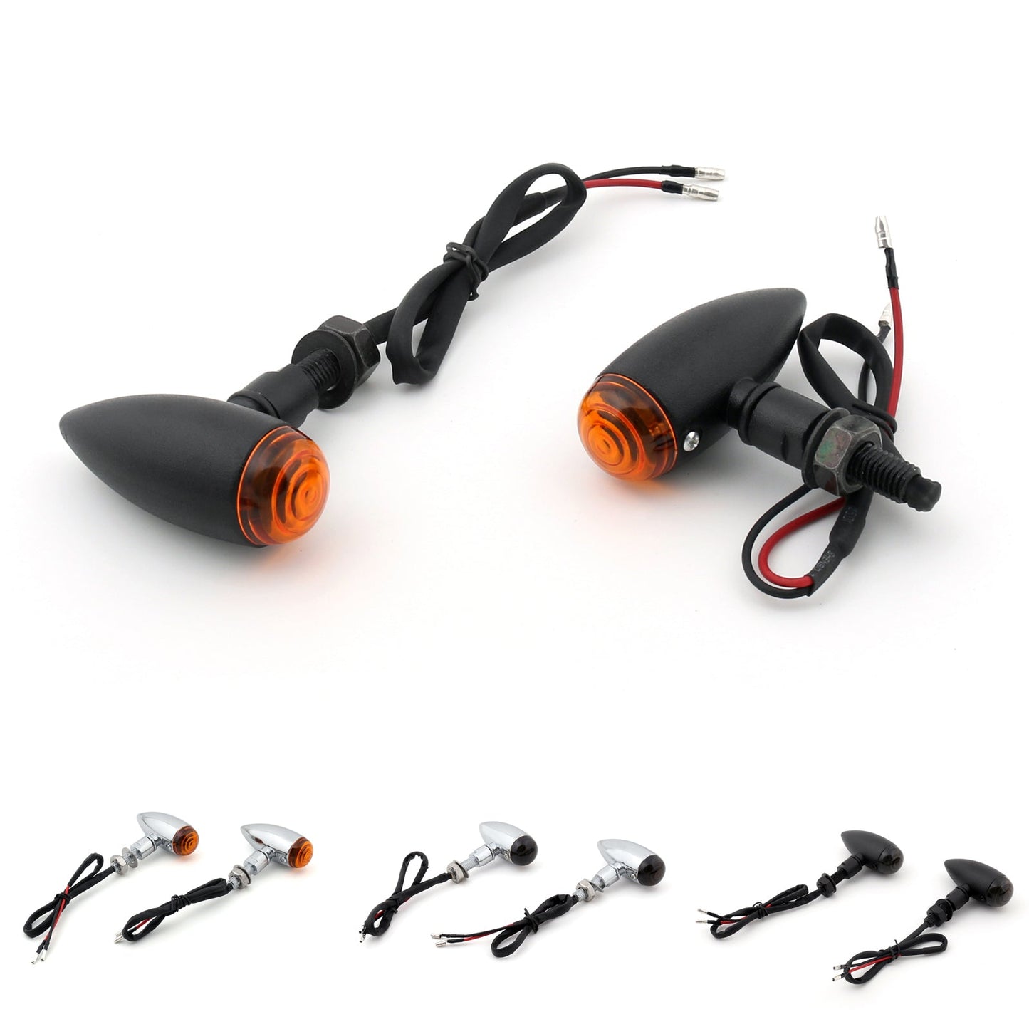 Conjunto de 2 luces intermitentes tipo bala para Harley Softail, Dyna, Sportster y V-Rod