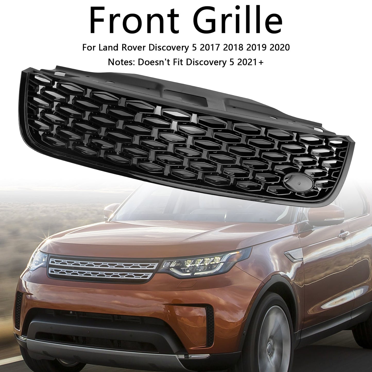 Land Rover Discovery 5 2017 2018 2019 2020 Black Front Grill Air Intake Radiator Front Bumper Center Dynamic / Honeycomb Grille LR082695