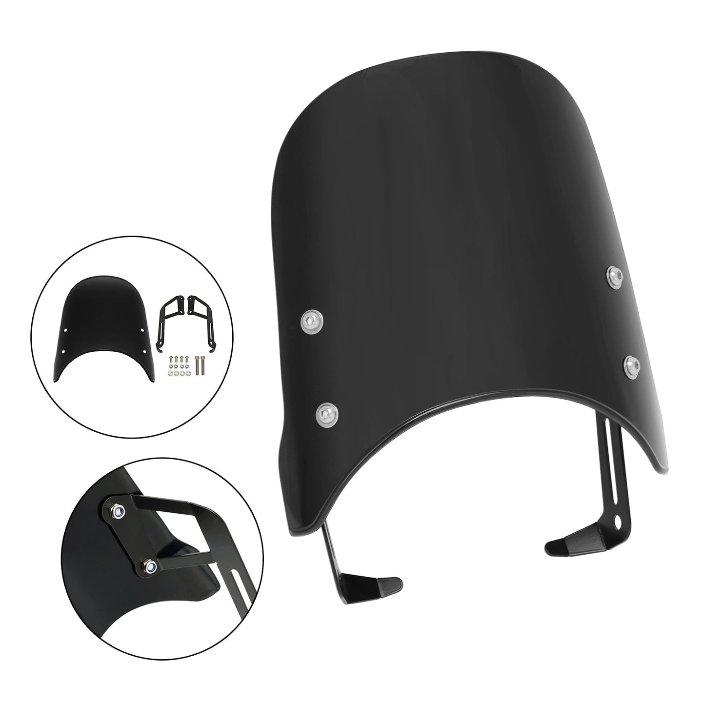 Pare-brise noir pour Scrambler 1200 XC XE 19-23 et Street Twin 900 16-23