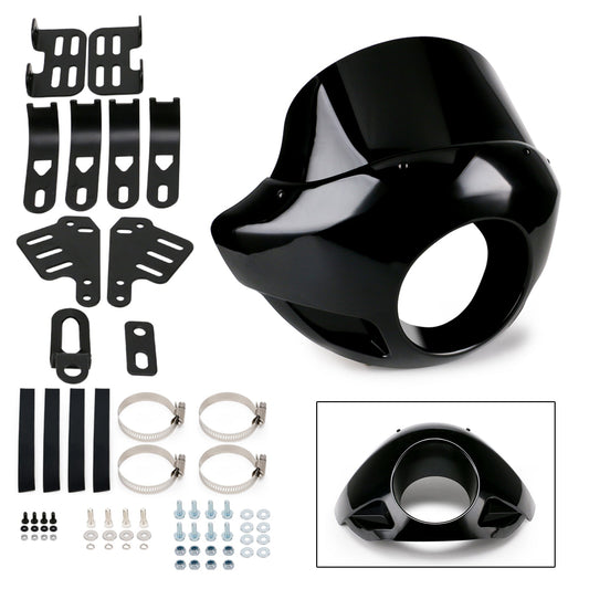 Windshield Headlight Fairing fit for 35mm-49mm Forks 5.75" Headlights Sportster