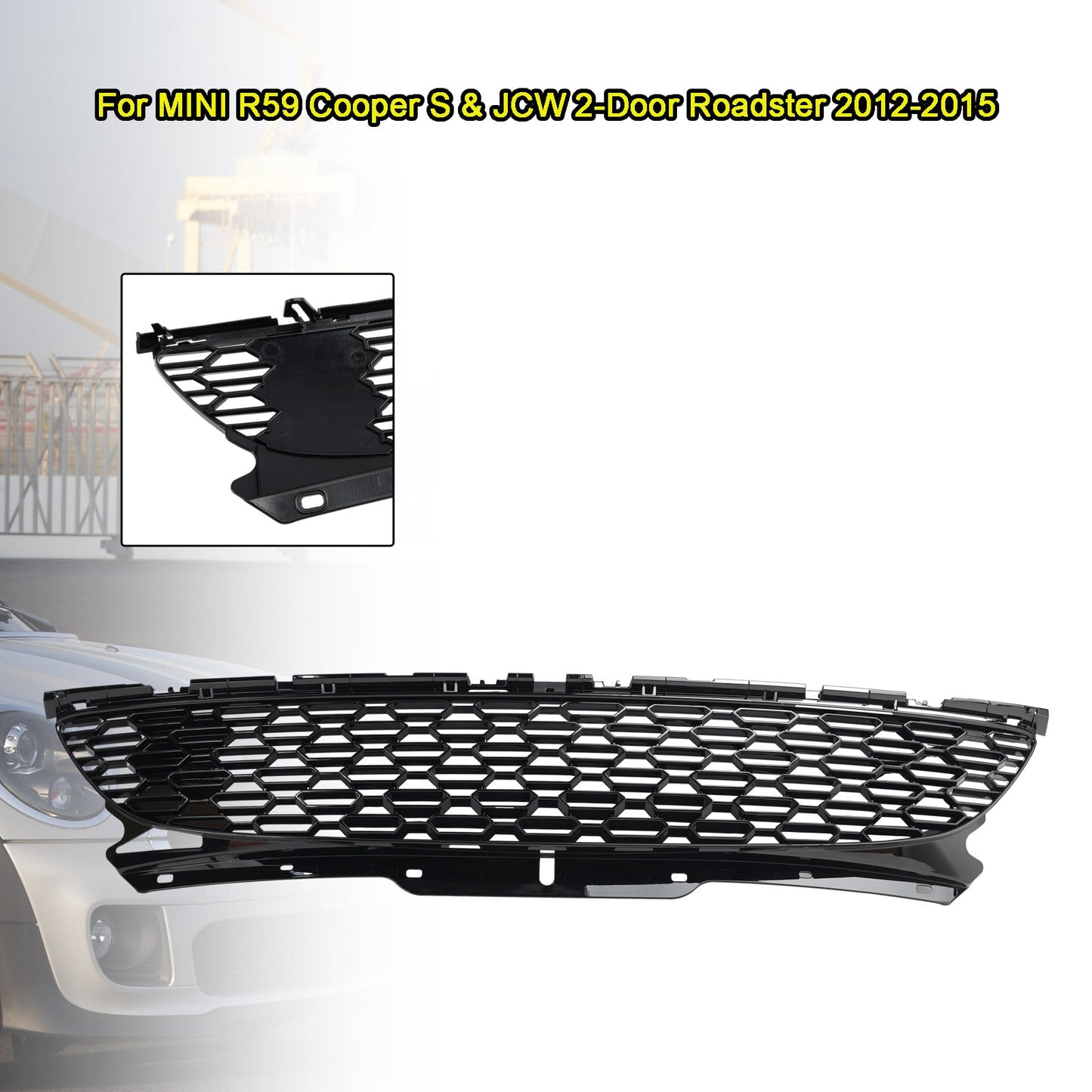 2007.06-2015 Mini Cooper S R55 R56 R57 R58 R59 JCW Style Gloss Black Front Bumper Grill Grille