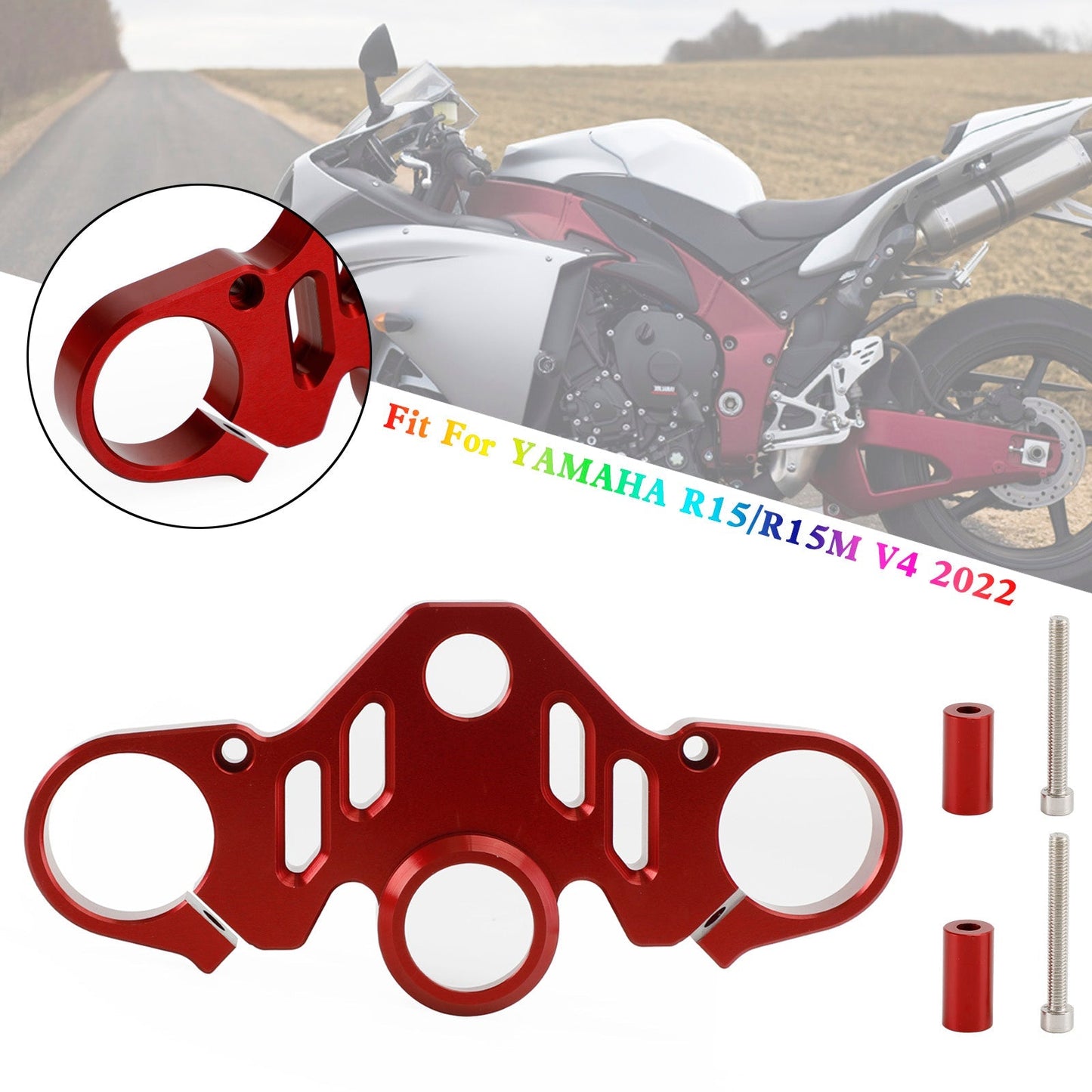 Abrazadera superior delantera de aluminio CNC para tija de sillín para Yamaha R15 V4 R15M 2022