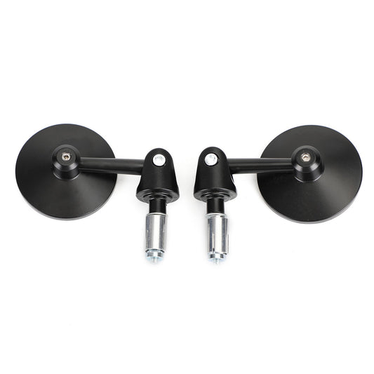 Pair 73mm Motorcycle Steetfighter Convex Bar End Mirrors for 7/8" Bar - BLACK