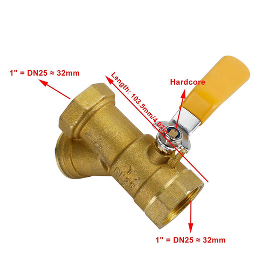 Robinet à boisseau sphérique en laiton BSP de type Y, filetage femelle égal, 1/2", 3/4", 1"