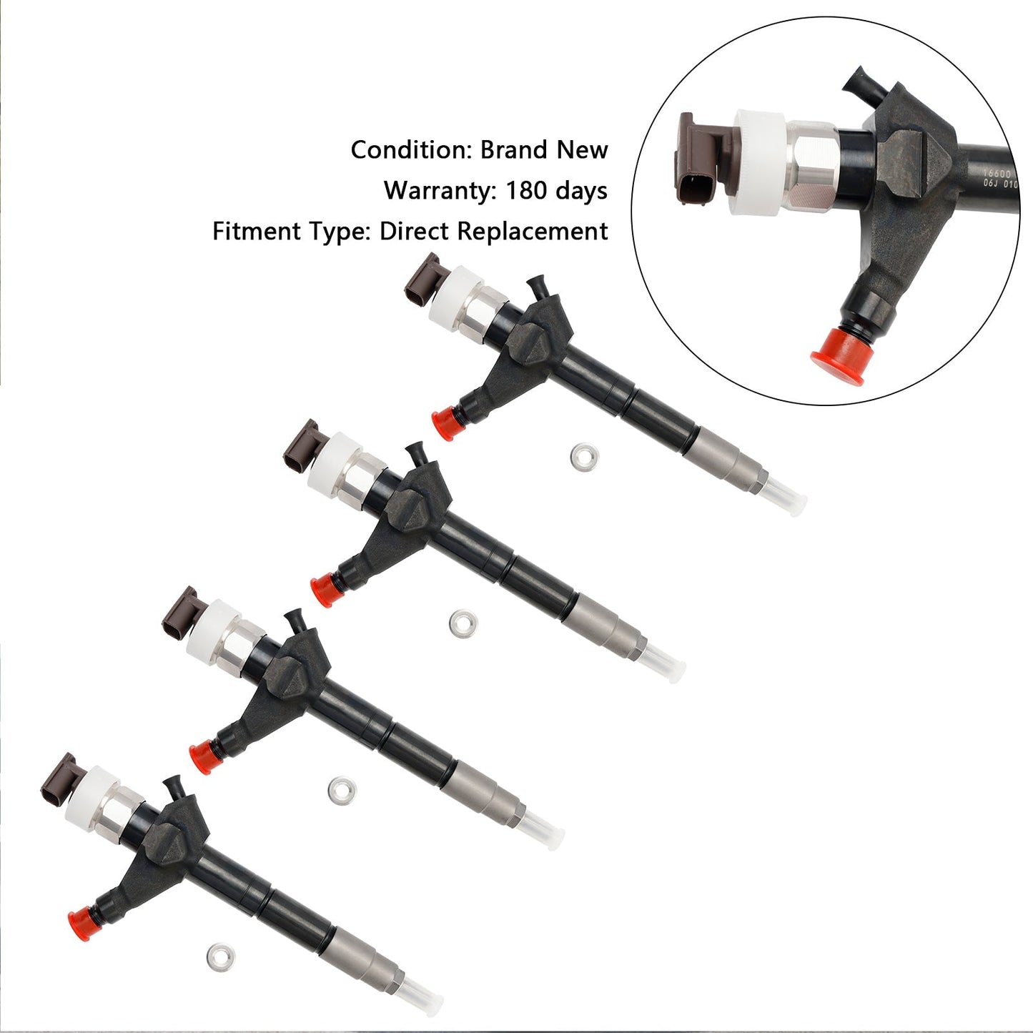 Injecteur de carburant diesel Nissan Navara D22 D40 Pathfinder 4 pièces 095000-6250 16600-EB70A