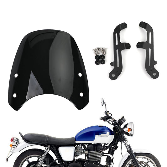 Pare-brise en plastique ABS pour moteur Triumph Bonneville T100 T120, noir