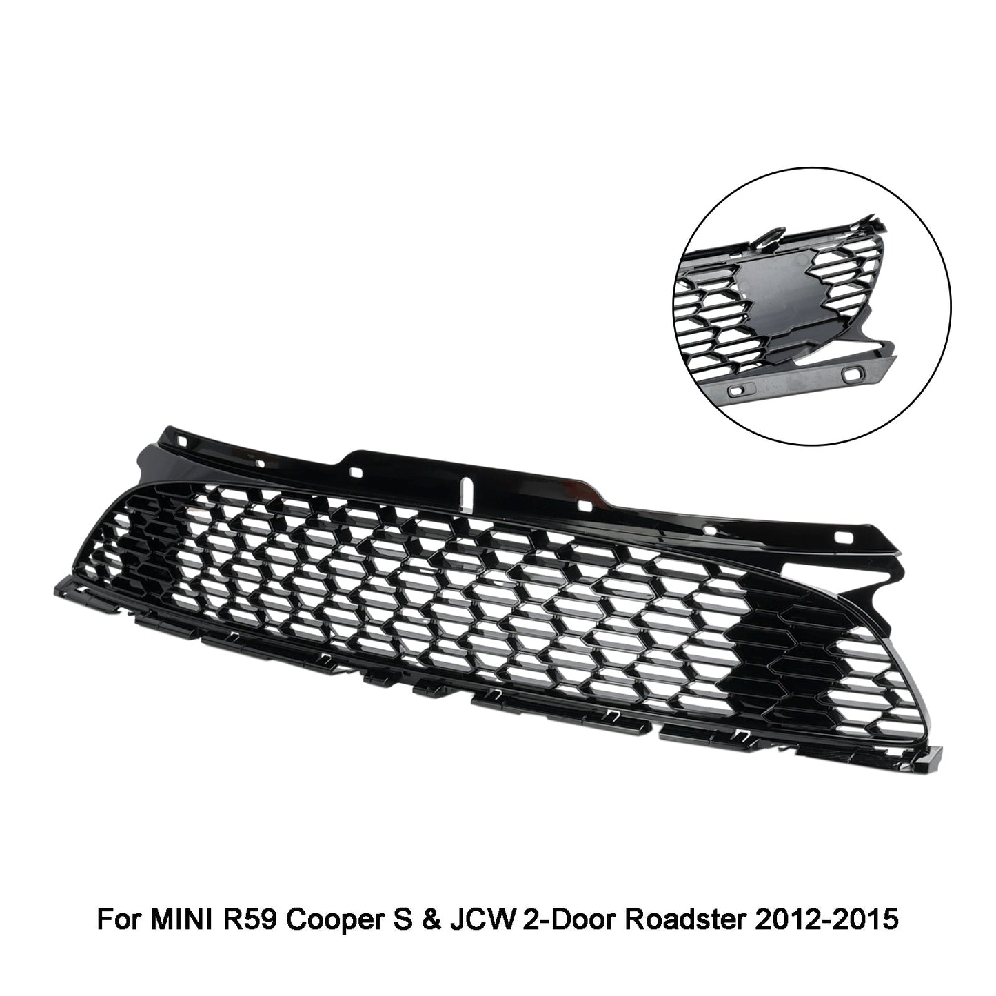 2007.06-2015 Mini Cooper S R55 R56 R57 R58 R59 JCW Style Gloss Black Front Bumper Grill Grille