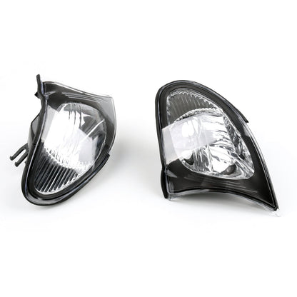 02-05 BMW E46 3-Series 4Dr Euro Corner Lights - Crystal Clear W/ Smoke Trim Fit